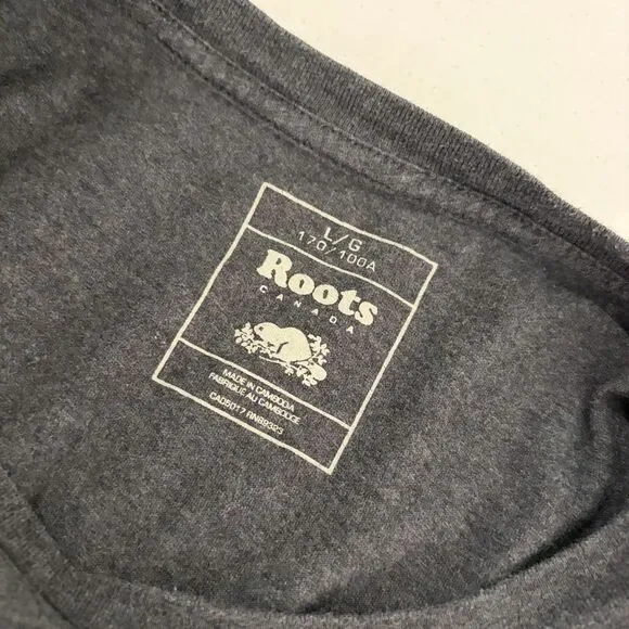 Roots T-Shirt Women's Large Gray Short Sleeve Canada True North Crew - Picture 6 of 7